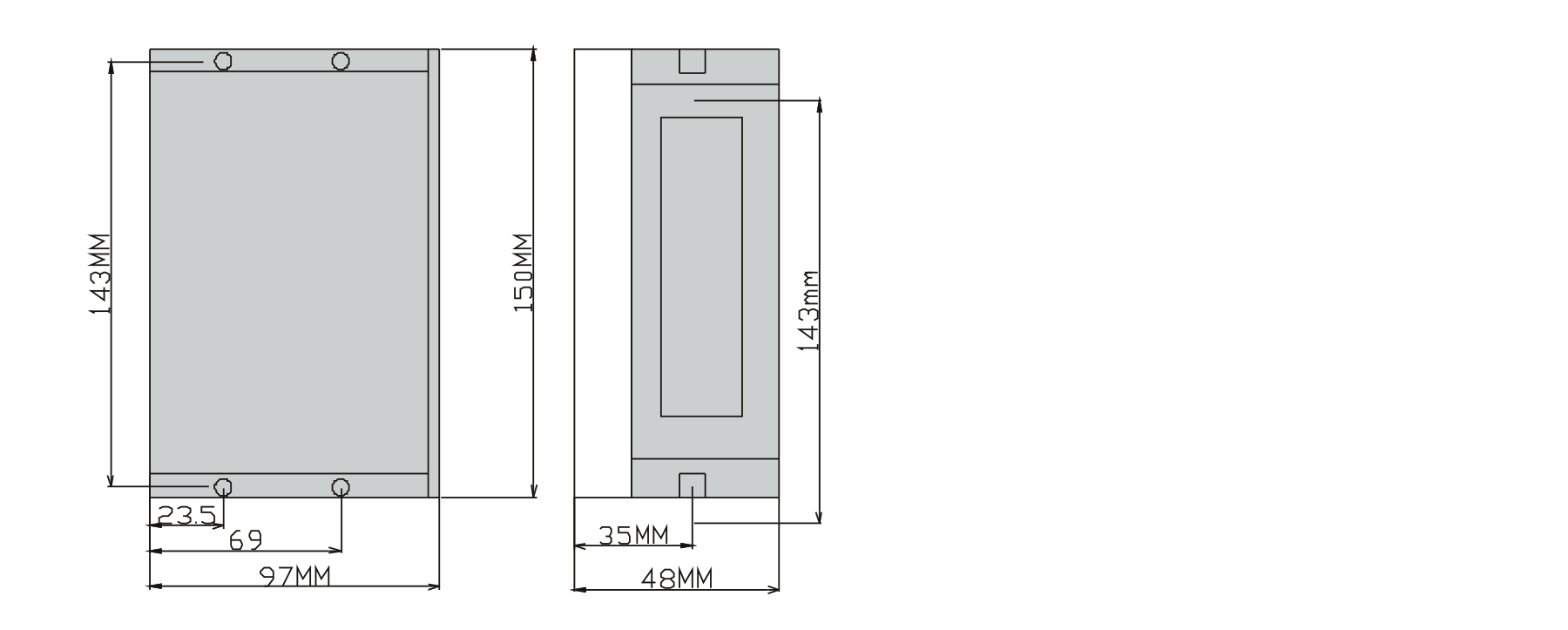 PBLD-L48150D bldc driver dimension diagram