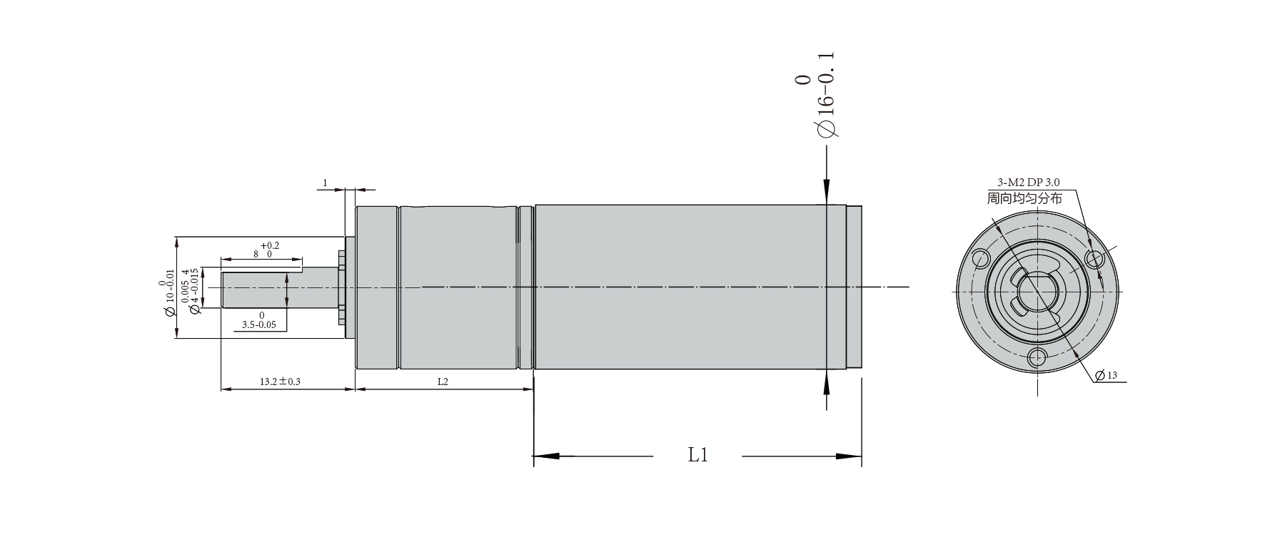 PBLR16GF round dia.16mm Brushless geared motor winding and hall sensor wiring connection