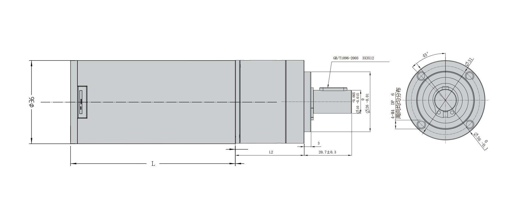 PBLR36GF round dia.36mm Brushless geared motor winding and hall sensor wiring connection